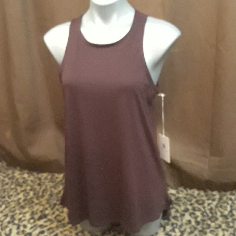YOGA Well Calm Keyhole tie-back mesh tank Work Out Top Shirt NEW Large Port - Picture 4 of 9
